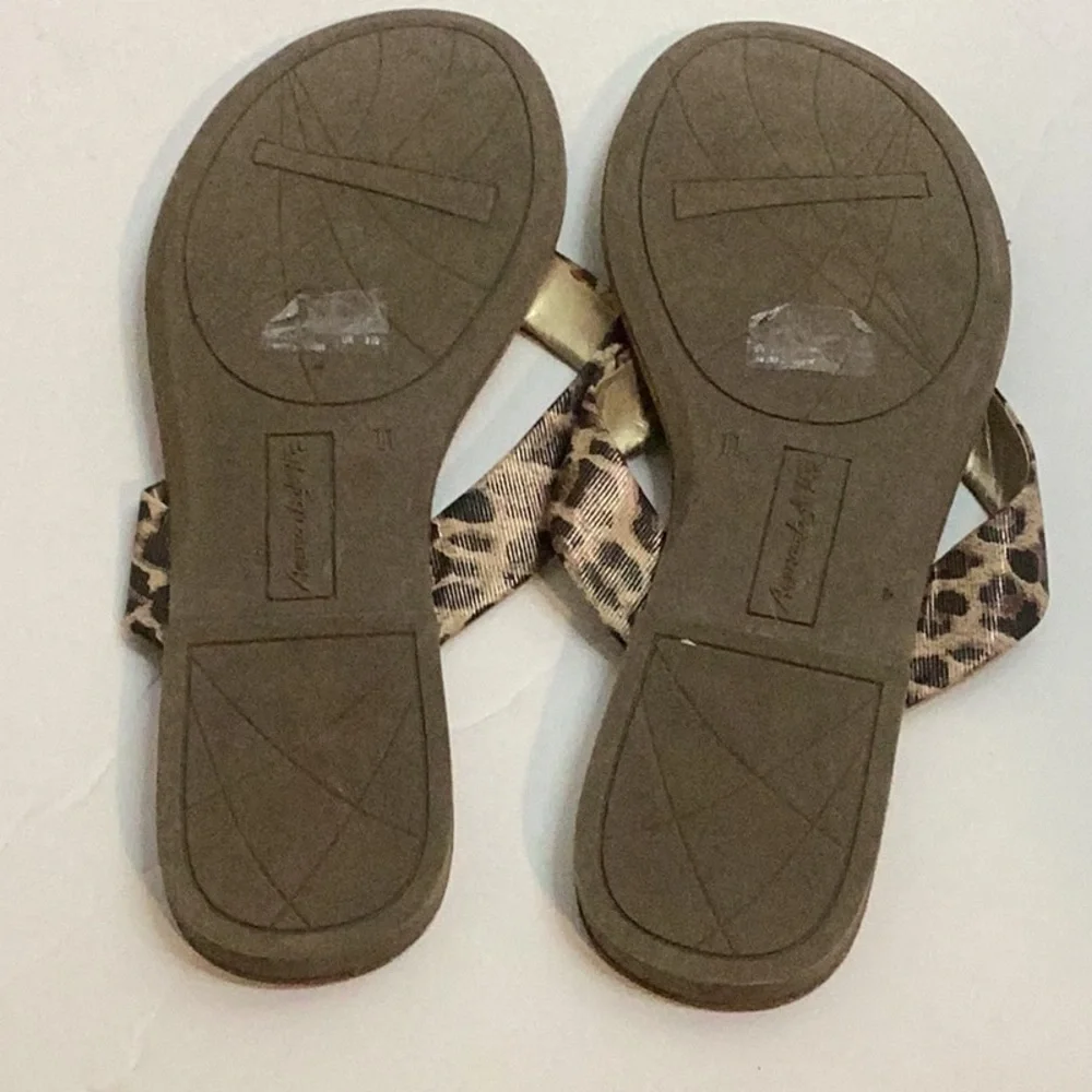 American Eagle Outfitters Leopard Print Sandals‎ Gold Accent 11